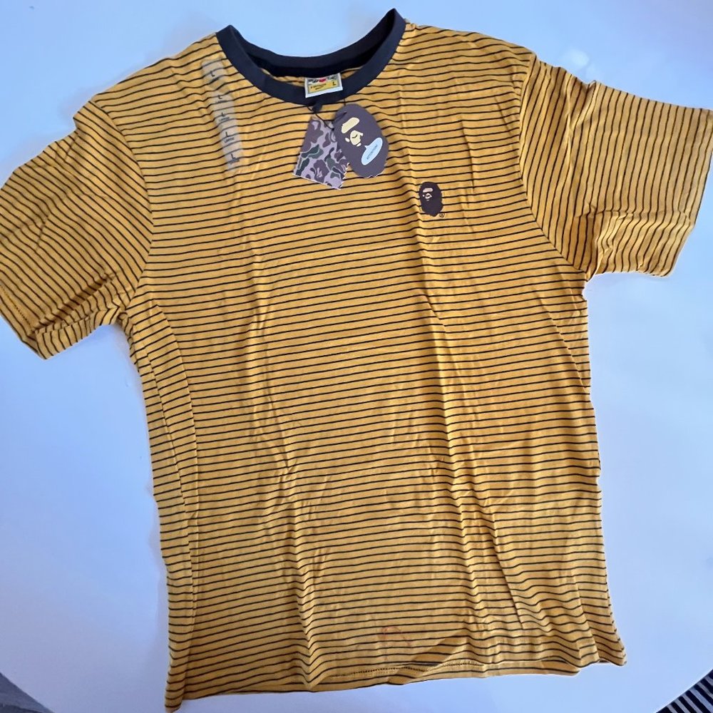 Yellow Bee Striped Bape Shirt